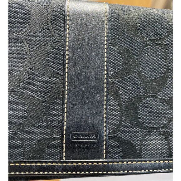 Coach Black Monogrammed Snap Wristlet - Picture 1 of 13